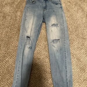 Distressed Light Blue Jeans